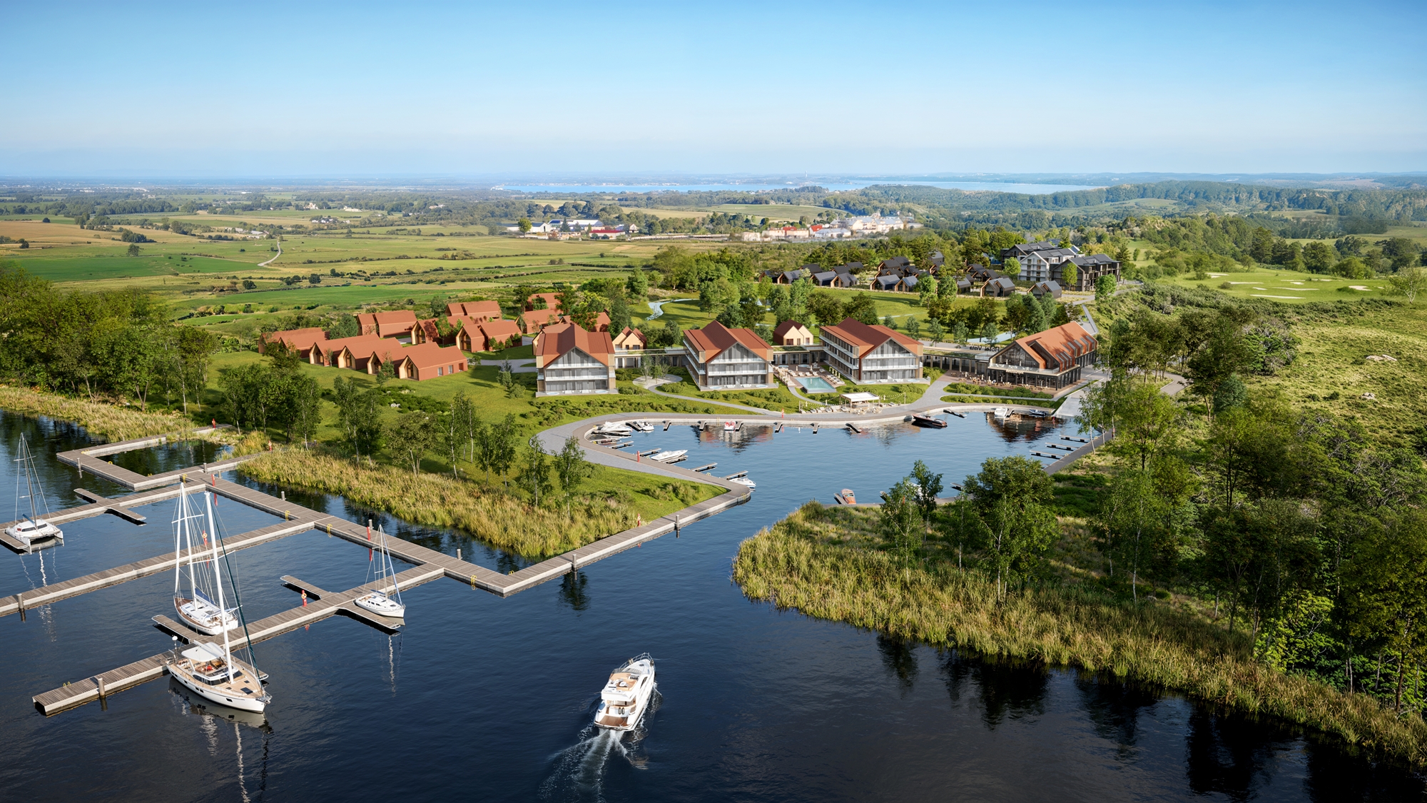 Resort Vista Mikołajki z lotu ptaka
